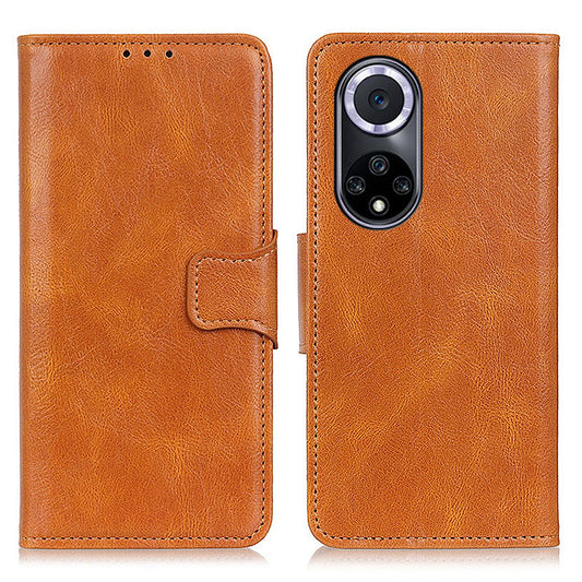 Crazy Horse Texture Magnetic Closure Leather Case Phone Cover with Stand Wallet for Honor 50