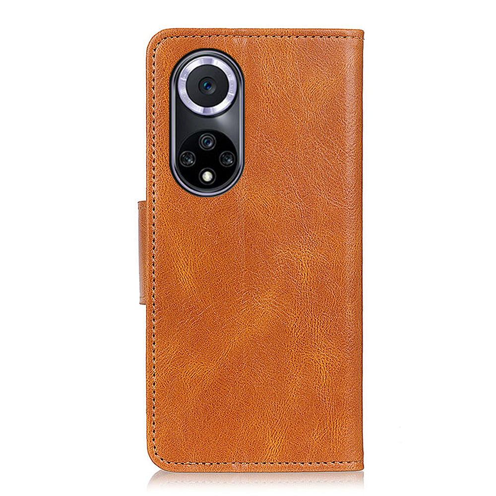 Crazy Horse Texture Magnetic Closure Leather Case Phone Cover with Stand Wallet for Honor 50