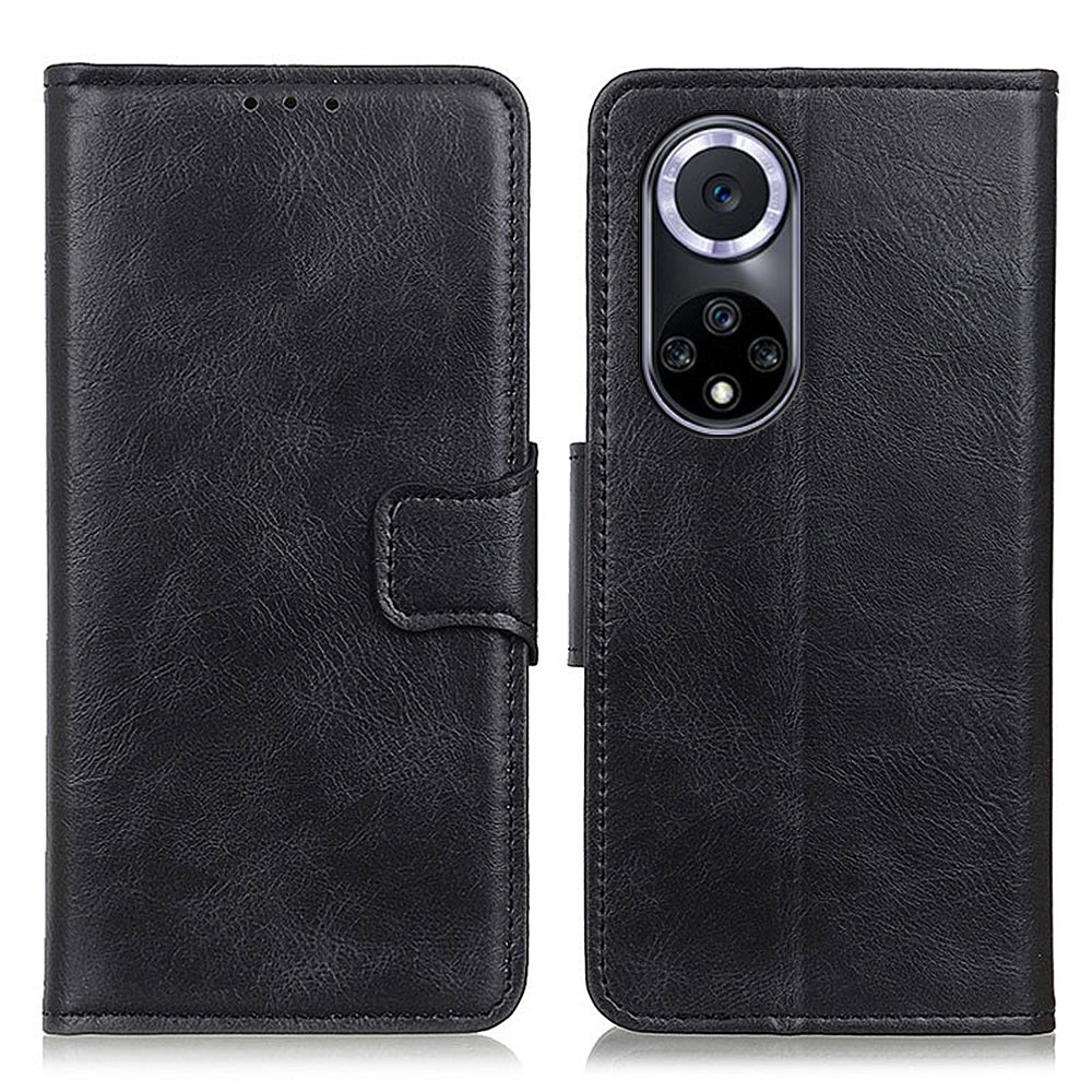Crazy Horse Texture Magnetic Closure Leather Case Phone Cover with Stand Wallet for Honor 50