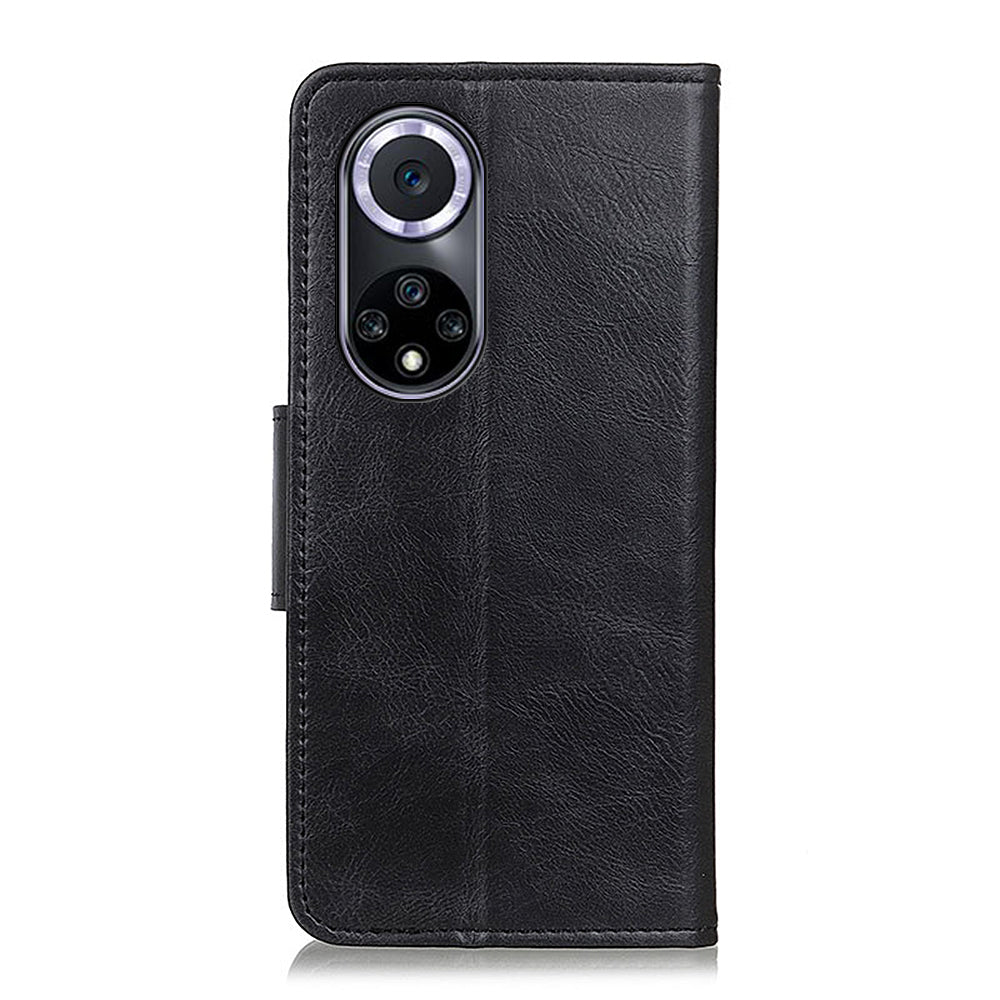 Crazy Horse Texture Magnetic Closure Leather Case Phone Cover with Stand Wallet for Honor 50