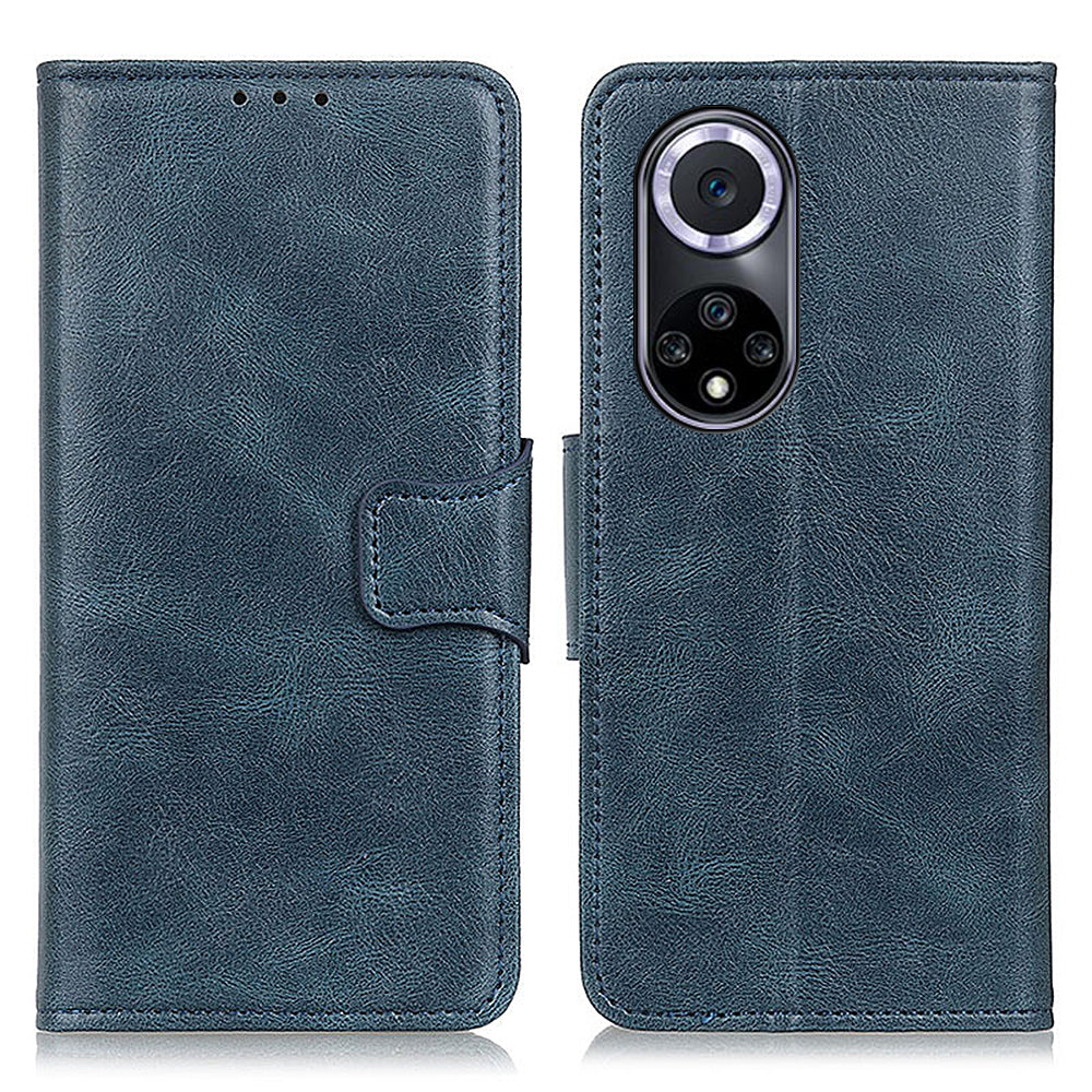 Crazy Horse Texture Magnetic Closure Leather Case Phone Cover with Stand Wallet for Honor 50