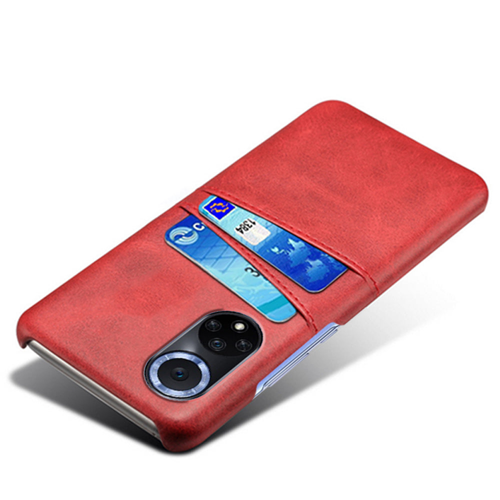 KSQ Quality PU Leather and Hard PC Phone Case Phone Cover with Dual Card Slots for Huawei nova 9 Pro / Honor 50 Pro