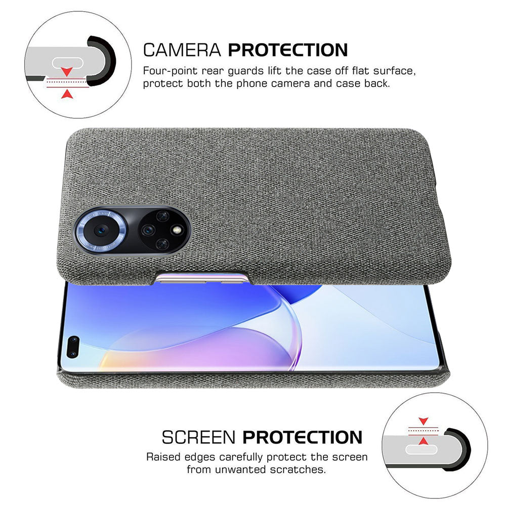 KSQ Scratch Resistant Phone Shell Cloth Coated Plastic Phone Case for Huawei nova 9 / Honor 50