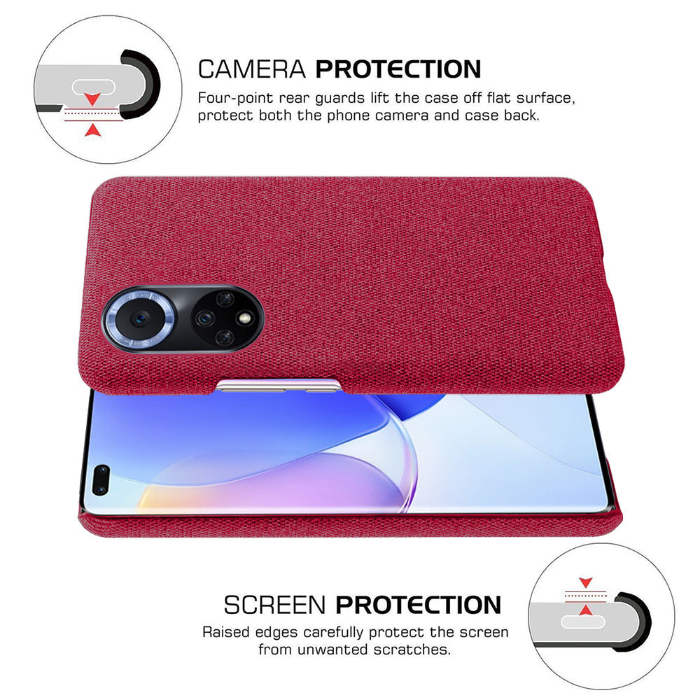 KSQ Scratch Resistant Phone Shell Cloth Coated Plastic Phone Case for Huawei nova 9 / Honor 50