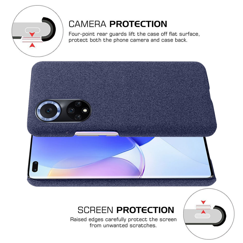 KSQ Scratch Resistant Phone Shell Cloth Coated Plastic Phone Case for Huawei nova 9 / Honor 50