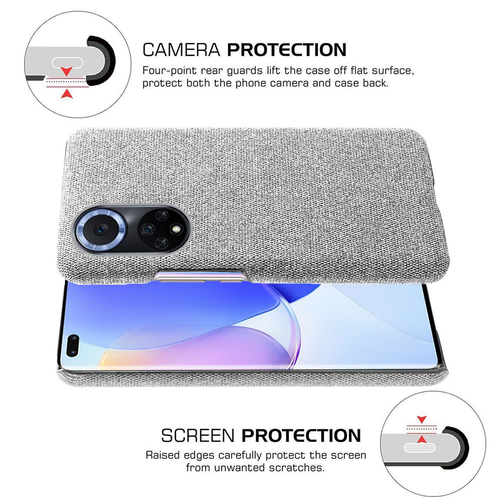 KSQ Scratch Resistant Phone Shell Cloth Coated Plastic Phone Case for Huawei nova 9 / Honor 50