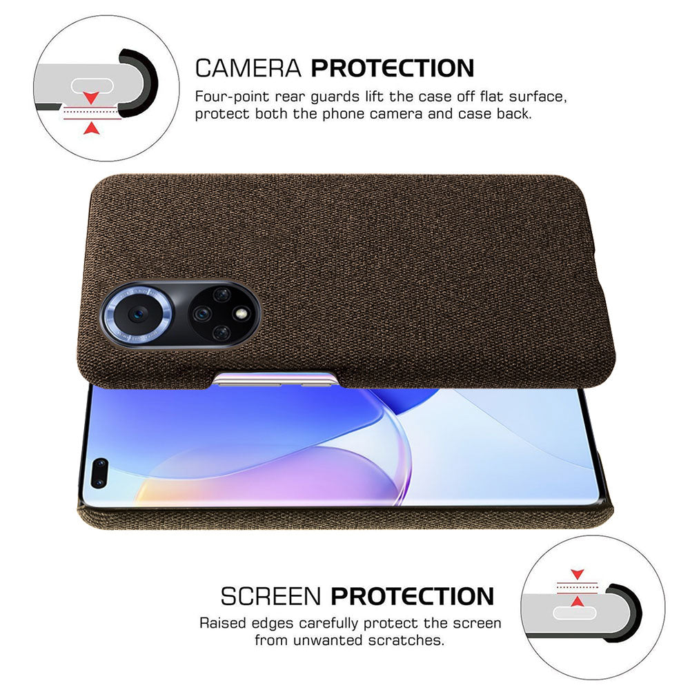 KSQ Scratch Resistant Phone Shell Cloth Coated Plastic Phone Case for Huawei nova 9 / Honor 50