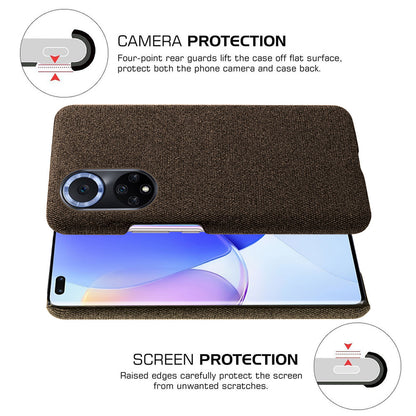 KSQ Scratch Resistant Phone Shell Cloth Coated Plastic Phone Case for Huawei nova 9 / Honor 50