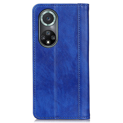 Magnetic Auto Closing Litchi Texture Split Leather Case Stand Wallet Phone Shell for Honor 50 Pro