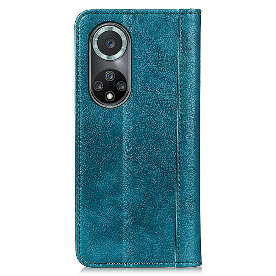 Magnetic Auto Closing Litchi Texture Split Leather Case Stand Wallet Phone Shell for Honor 50 Pro