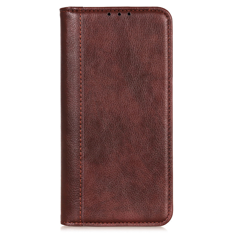 Magnetic Auto Closing Litchi Texture Split Leather Case Stand Wallet Phone Shell for Honor 50 Pro