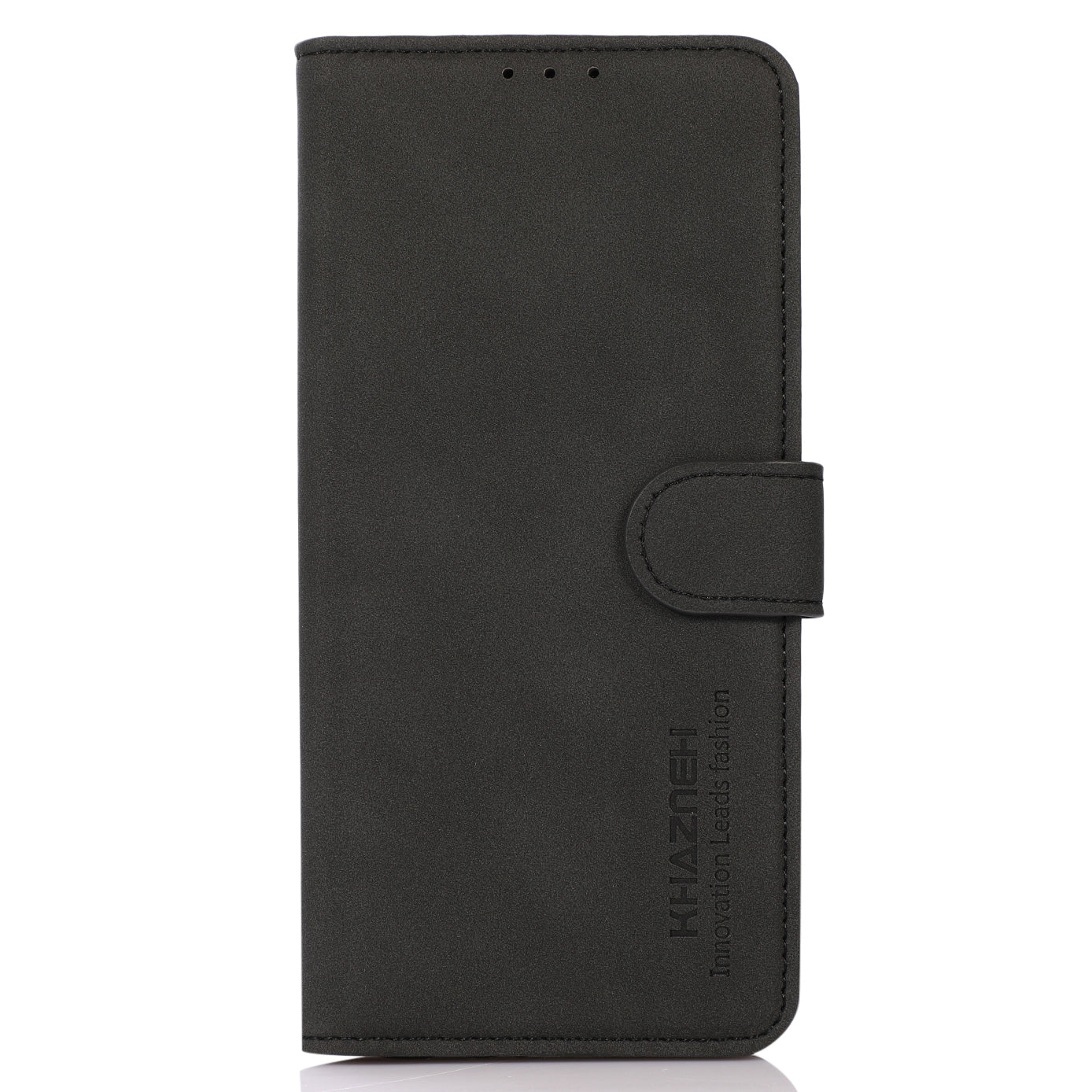 KHAZNEH Textured Leather Dual-sided Magnetic Clasp Phone Cover Stand Wallet Case for Honor 50 Pro