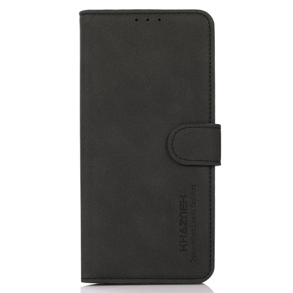 KHAZNEH Textured Leather Dual-sided Magnetic Clasp Phone Cover Stand Wallet Case for Honor 50 Pro