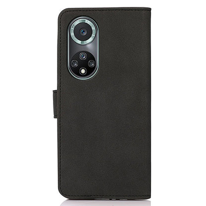 KHAZNEH Textured Leather Dual-sided Magnetic Clasp Phone Cover Stand Wallet Case for Honor 50 Pro