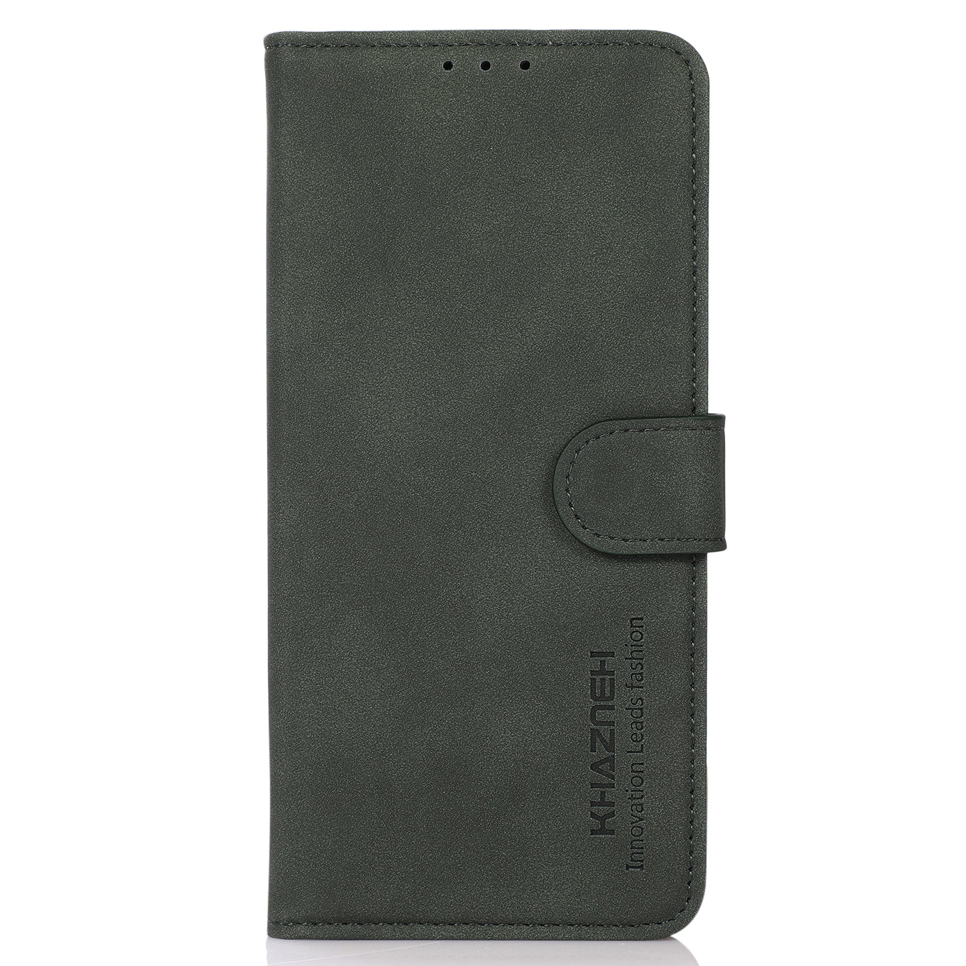 KHAZNEH Textured Leather Dual-sided Magnetic Clasp Phone Cover Stand Wallet Case for Honor 50 Pro