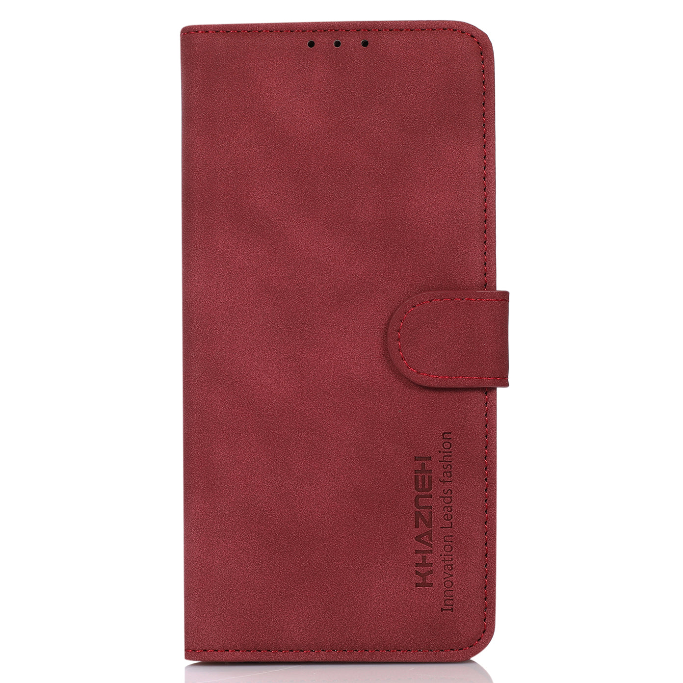 KHAZNEH Drop-resistant Textured Leather Protective Phone Wallet Cover Stand Case for Honor 50