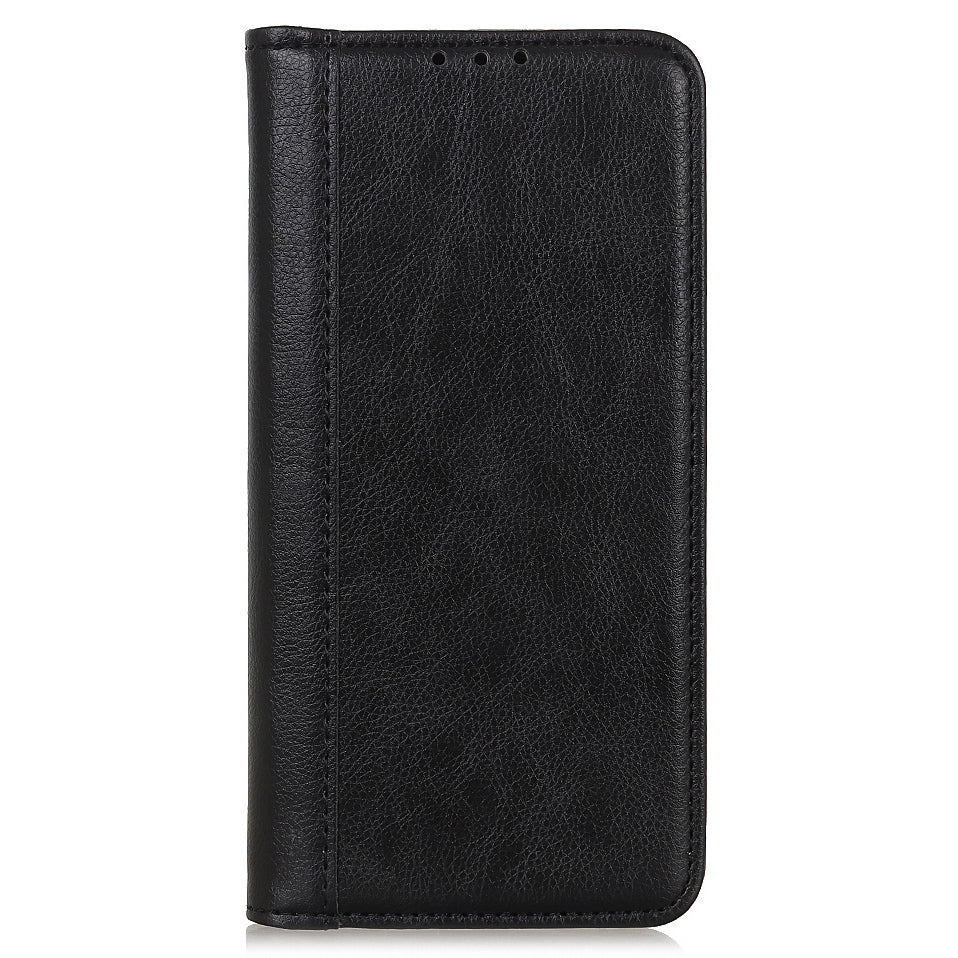Auto Closing Magnet Litchi Texture Split Leather Phone Case with Stand Wallet for Honor 50