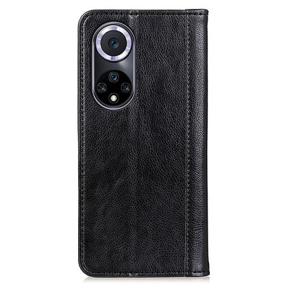 Auto Closing Magnet Litchi Texture Split Leather Phone Case with Stand Wallet for Honor 50