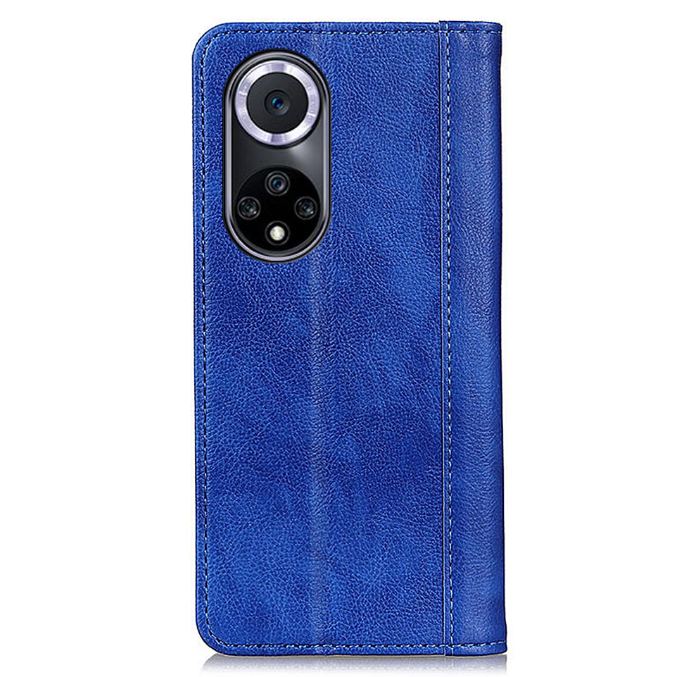 Auto Closing Magnet Litchi Texture Split Leather Phone Case with Stand Wallet for Honor 50