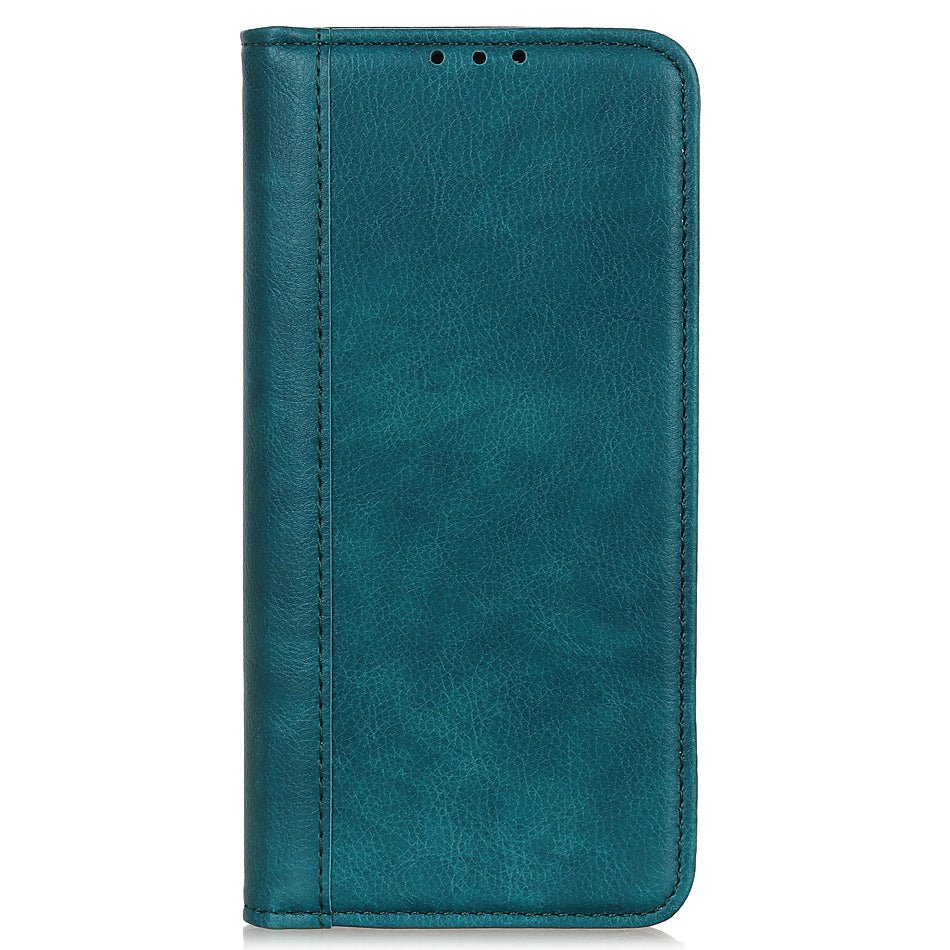 Auto Closing Magnet Litchi Texture Split Leather Phone Case with Stand Wallet for Honor 50