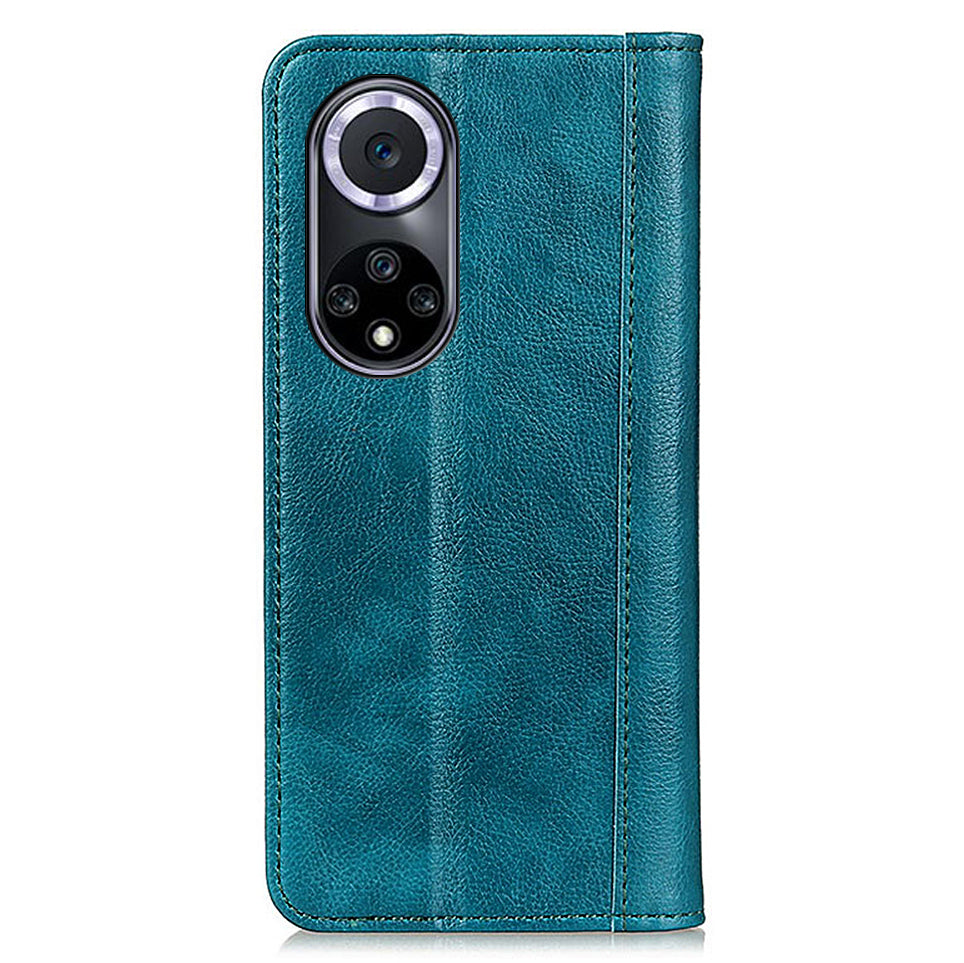 Auto Closing Magnet Litchi Texture Split Leather Phone Case with Stand Wallet for Honor 50