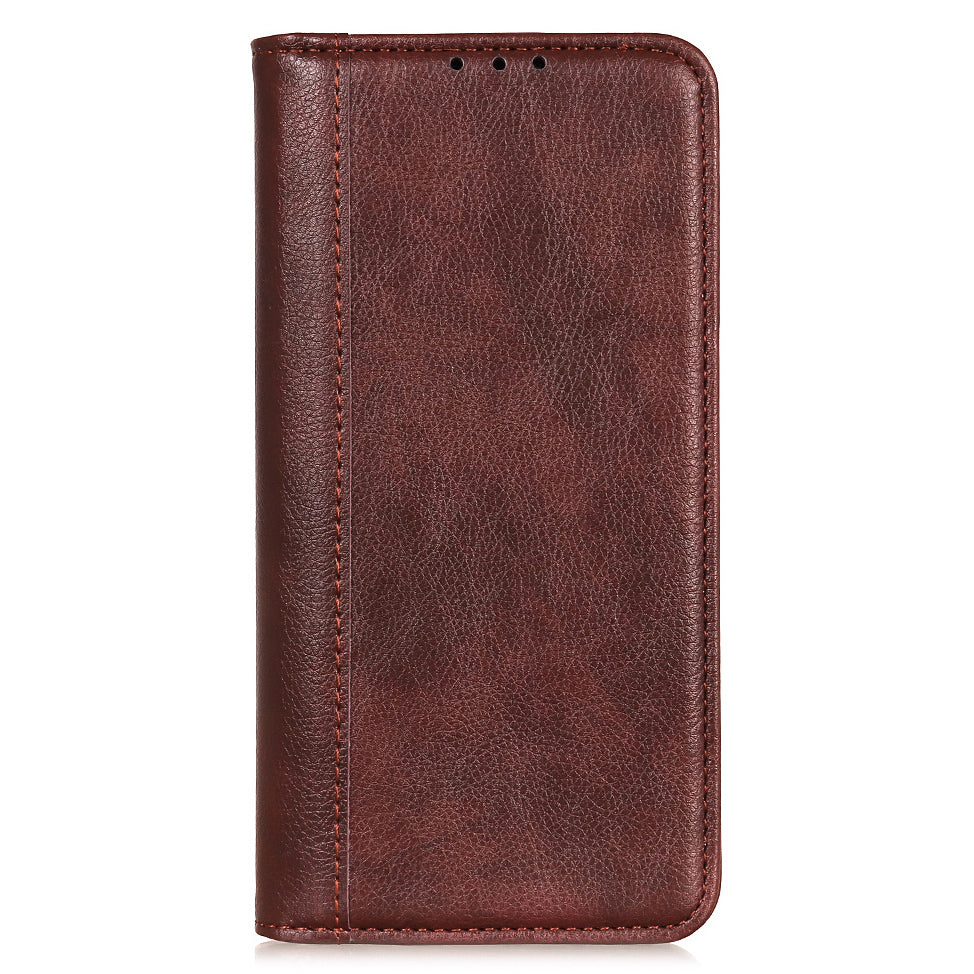 Auto Closing Magnet Litchi Texture Split Leather Phone Case with Stand Wallet for Honor 50