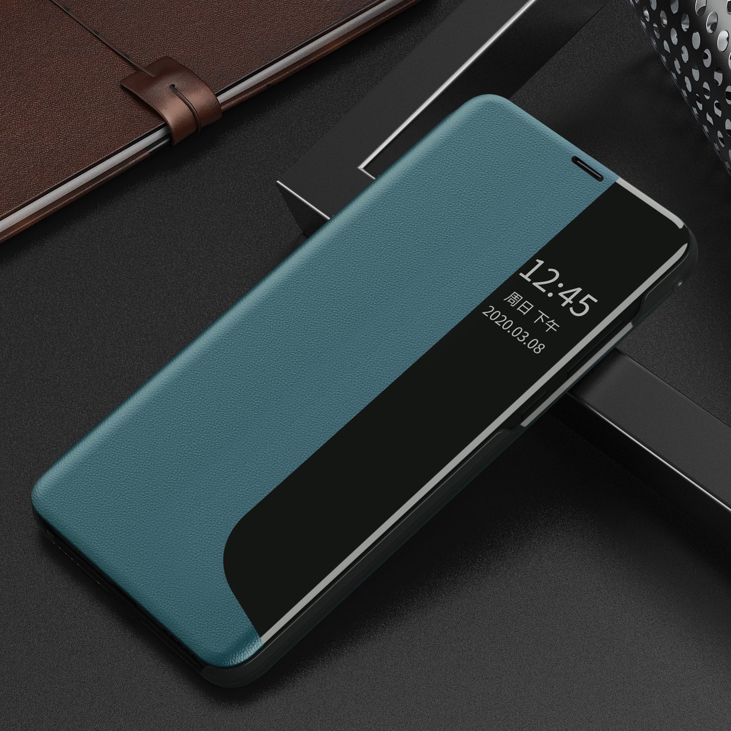 Smart View Window Stand Design PU Leather Anti-fall All-inclusive Protection Folio Flip Cover for Honor Magic3 Pro