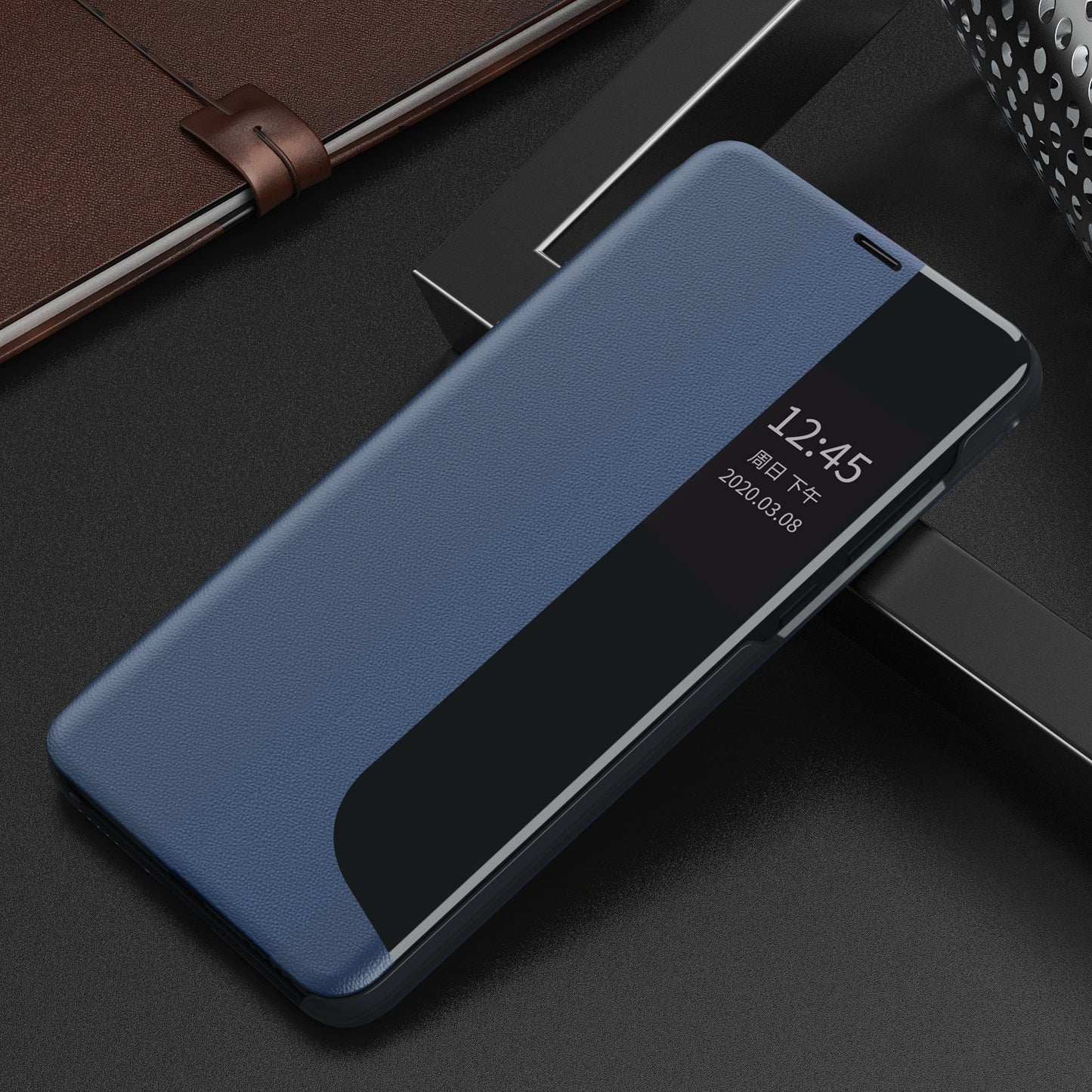 Smart View Window Stand Design PU Leather Anti-fall All-inclusive Protection Folio Flip Cover for Honor Magic3 Pro