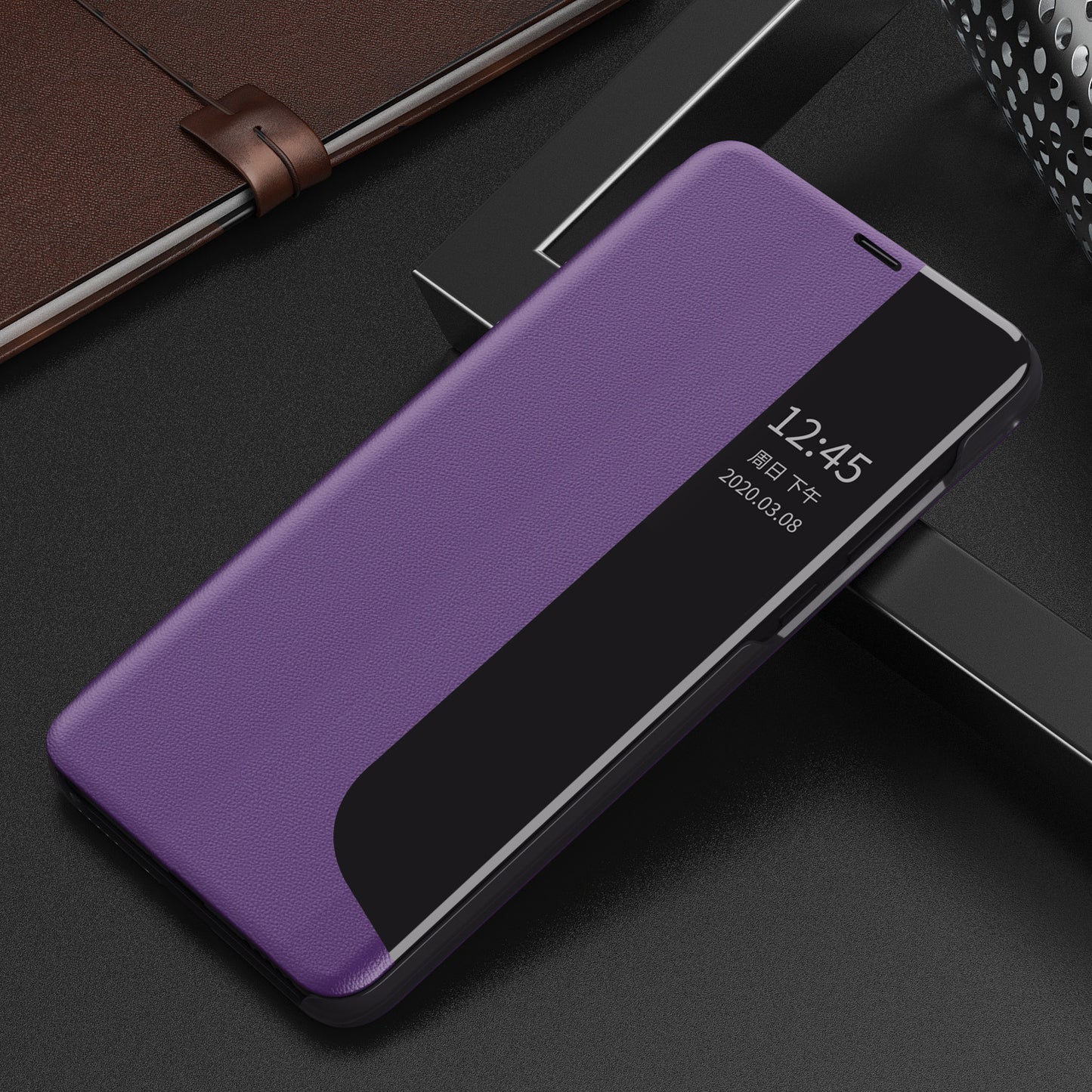 Smart View Window Stand Design PU Leather Anti-fall All-inclusive Protection Folio Flip Cover for Honor Magic3 Pro