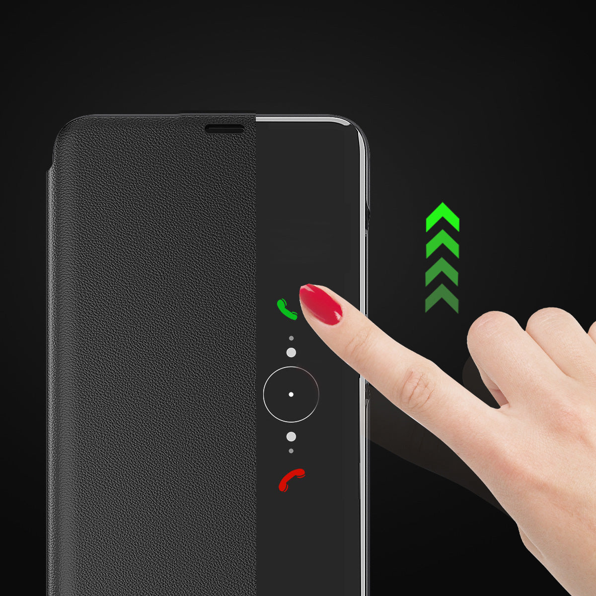 Smart View Window Stand Design PU Leather Anti-fall All-inclusive Protection Folio Flip Cover for Honor Magic3 Pro