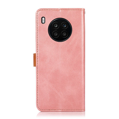 KHAZNEH All-round Protection Magnetic Golden Clasp PU Leather Phone Flip Cover Stand Wallet Shell for Honor 50 Lite/Huawei nova 8i