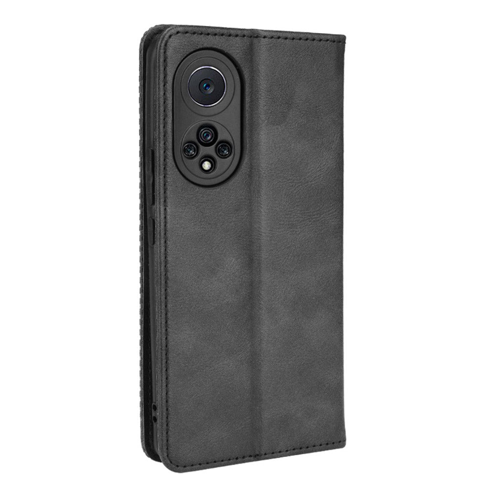 Retro Textured Surface Phone Leather Case Shockproof Wallet Stand Cover for Huawei nova 9