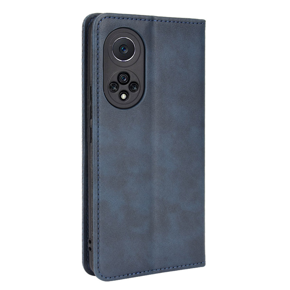 Retro Textured Surface Phone Leather Case Shockproof Wallet Stand Cover for Huawei nova 9