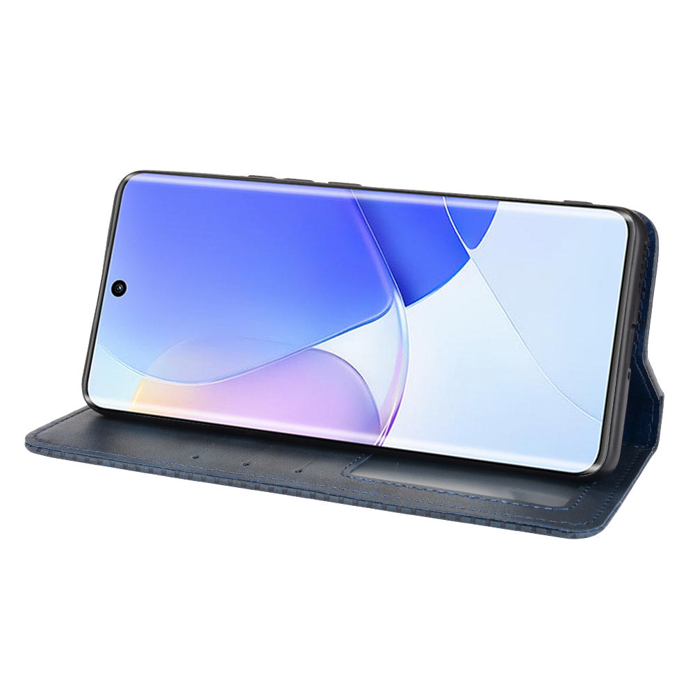 Retro Textured Surface Phone Leather Case Shockproof Wallet Stand Cover for Huawei nova 9