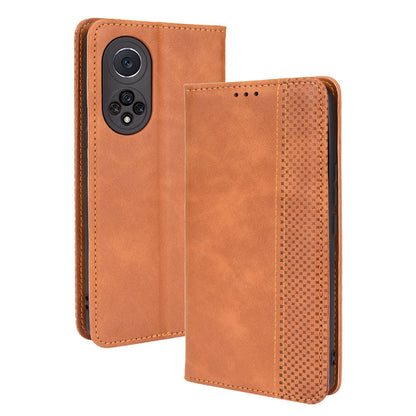 Retro Textured Surface Phone Leather Case Shockproof Wallet Stand Cover for Huawei nova 9