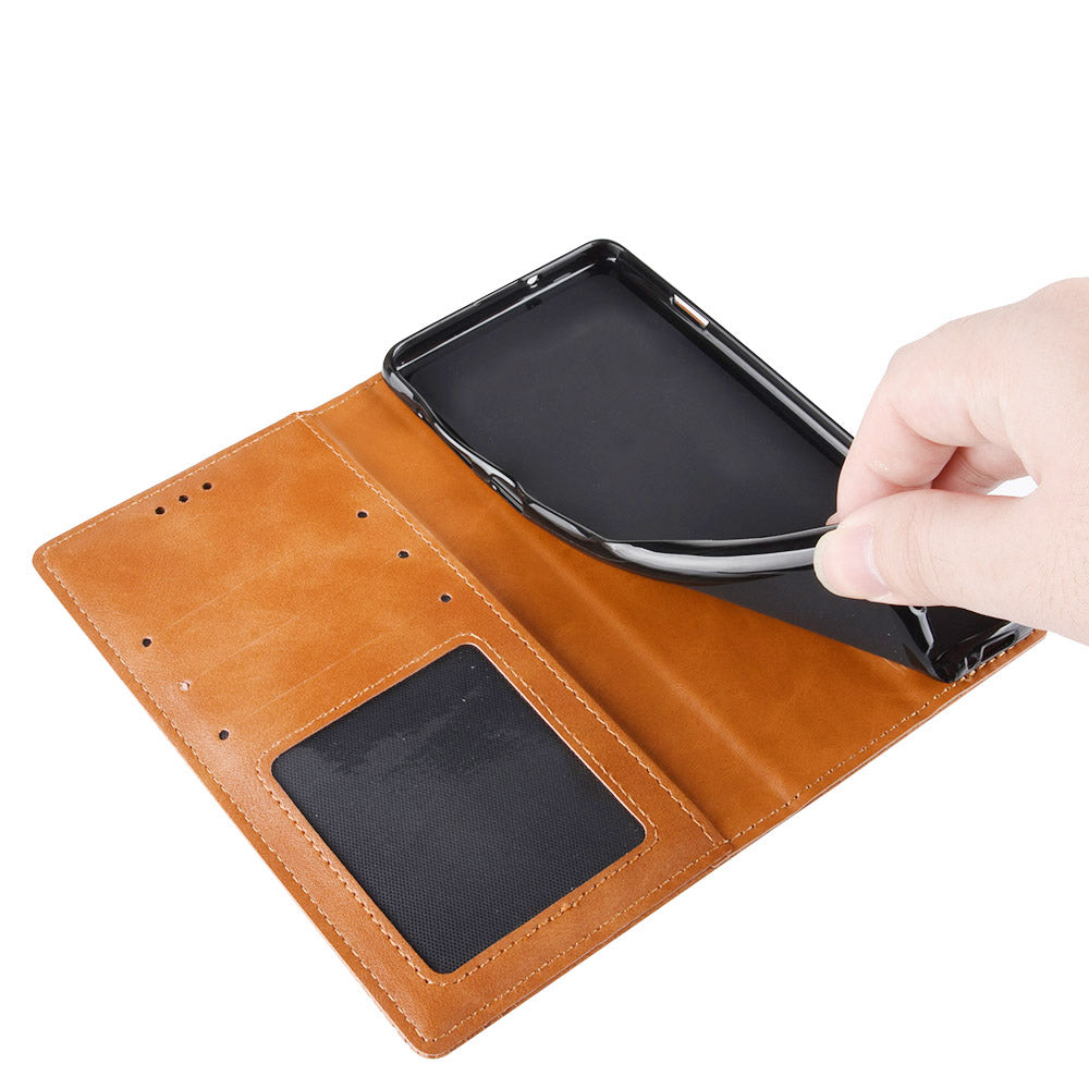 Retro Textured Surface Phone Leather Case Shockproof Wallet Stand Cover for Huawei nova 9
