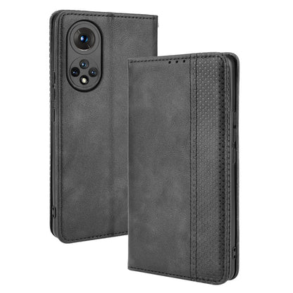 Scratch Resistant Case Wallet Retro Textured Surface Anti-Drop Phone Leather Stand Cover for Honor 50
