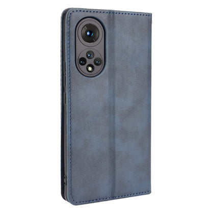 Scratch Resistant Case Wallet Retro Textured Surface Anti-Drop Phone Leather Stand Cover for Honor 50