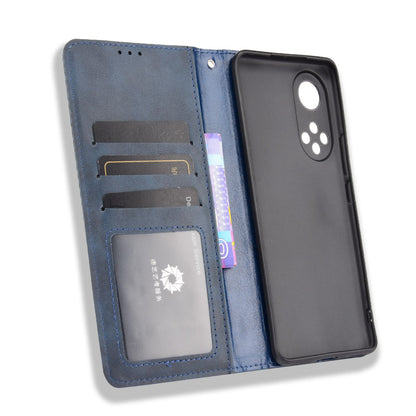 Scratch Resistant Case Wallet Retro Textured Surface Anti-Drop Phone Leather Stand Cover for Honor 50