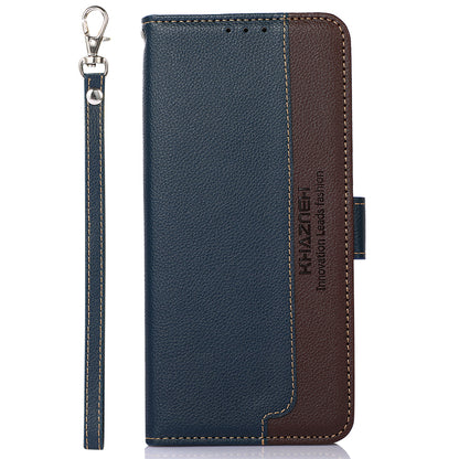 KHAZNEH RFID Blocking Anti-theft Swiping Stand Litchi Texture PU Leather Flip Folio Wallet Phone Case with Strap for Honor 50 Lite / Huawei nova 8i