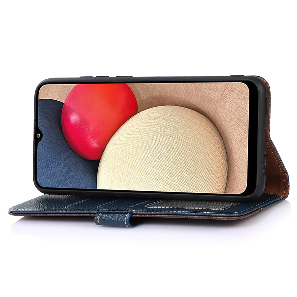 KHAZNEH RFID Blocking Anti-theft Swiping Stand Litchi Texture PU Leather Flip Folio Wallet Phone Case with Strap for Honor 50 Lite / Huawei nova 8i