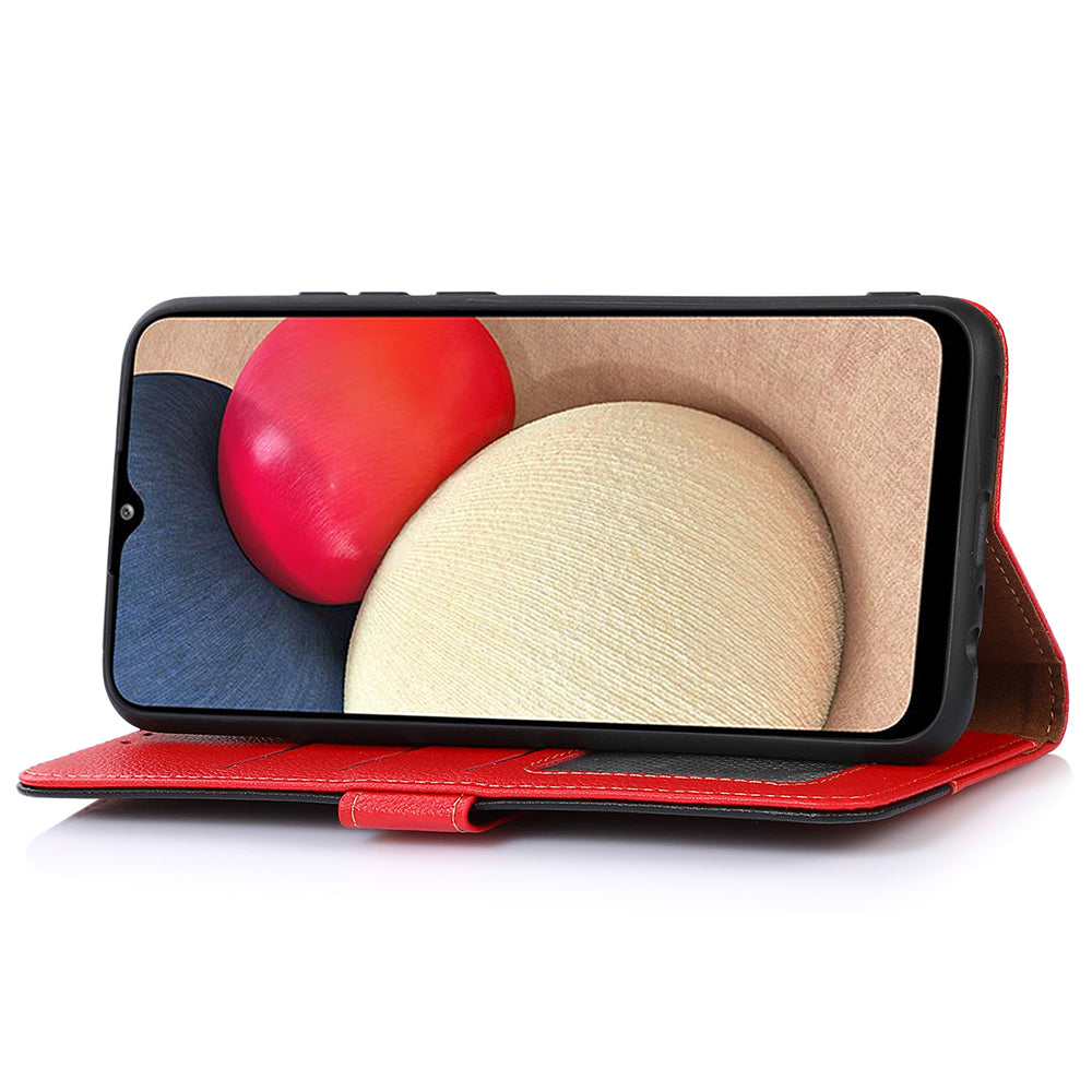 KHAZNEH RFID Blocking Anti-theft Swiping Stand Litchi Texture PU Leather Flip Folio Wallet Phone Case with Strap for Honor 50 Lite / Huawei nova 8i