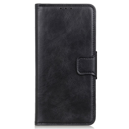 Dual-Sided Magnetic Clasp Crazy Horse Texture PU Leather Wallet Stand Phone Case Cover for Huawei nova 8i/Honor 50 Lite