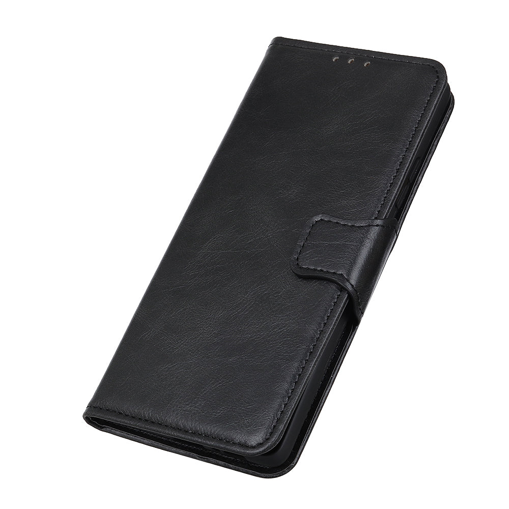 Dual-Sided Magnetic Clasp Crazy Horse Texture PU Leather Wallet Stand Phone Case Cover for Huawei nova 8i/Honor 50 Lite