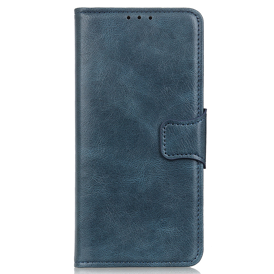 Dual-Sided Magnetic Clasp Crazy Horse Texture PU Leather Wallet Stand Phone Case Cover for Huawei nova 8i/Honor 50 Lite