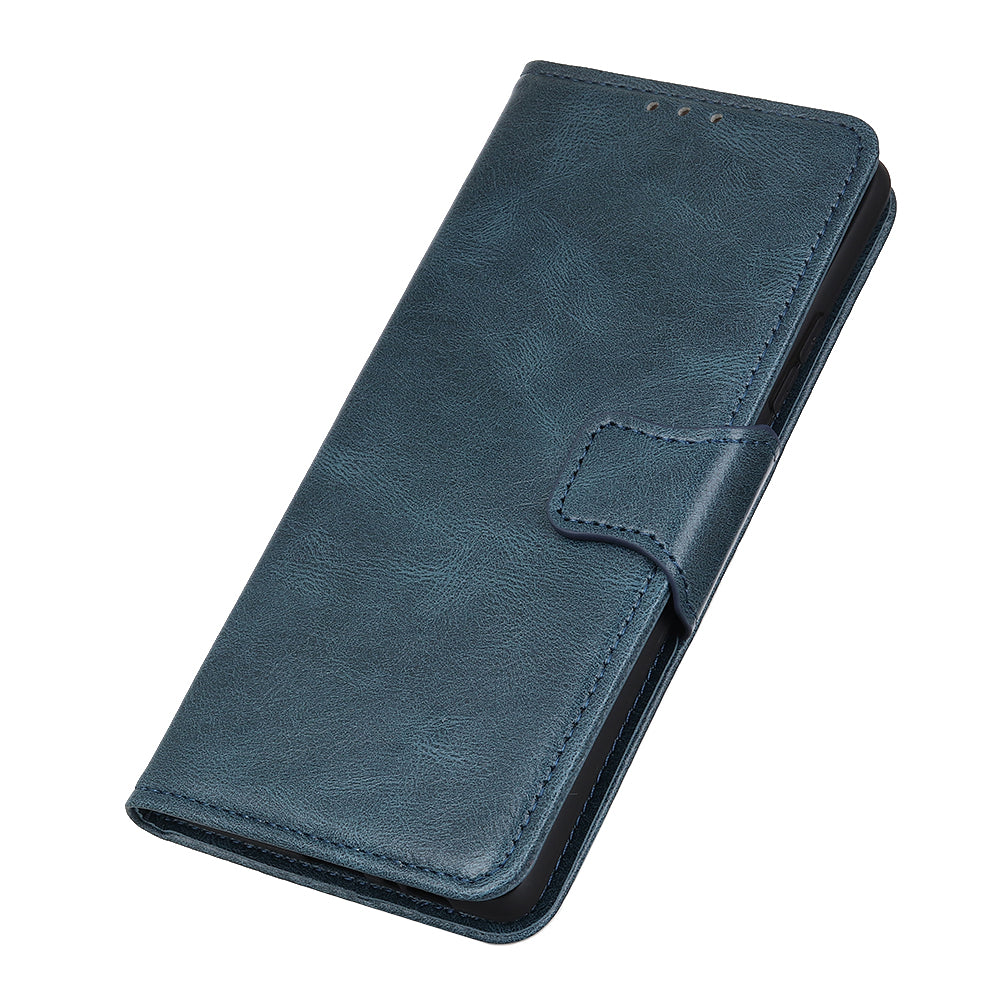 Dual-Sided Magnetic Clasp Crazy Horse Texture PU Leather Wallet Stand Phone Case Cover for Huawei nova 8i/Honor 50 Lite
