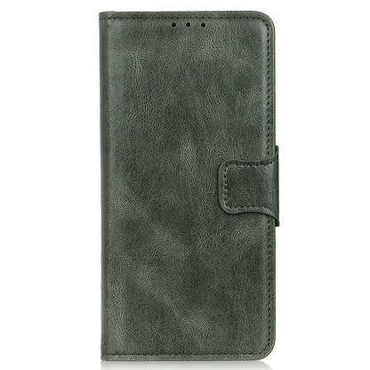 Dual-Sided Magnetic Clasp Crazy Horse Texture PU Leather Wallet Stand Phone Case Cover for Huawei nova 8i/Honor 50 Lite