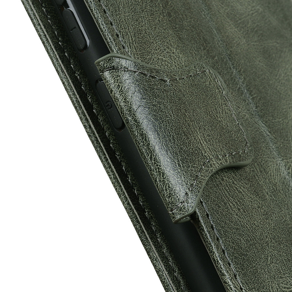 Dual-Sided Magnetic Clasp Crazy Horse Texture PU Leather Wallet Stand Phone Case Cover for Huawei nova 8i/Honor 50 Lite