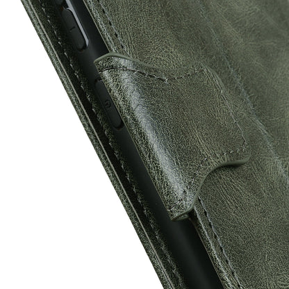 Dual-Sided Magnetic Clasp Crazy Horse Texture PU Leather Wallet Stand Phone Case Cover for Huawei nova 8i/Honor 50 Lite