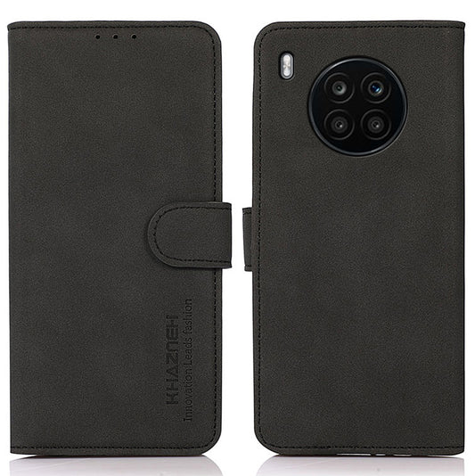 KHAZNEH Wallet Design Delicate Textured Leather Phone Cover Case with Adjustable Stand for Huawei nova 8i/Honor 50 Lite